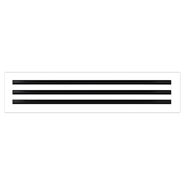 Side of 26x6 Modern Air Vent Cover White - 26x6 Standard Linear Slot Diffuser White - Texas Buildmart