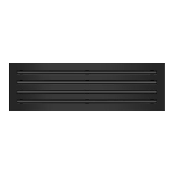 Front of 26x8 Modern Air Vent Cover Black - 26x8 Standard Linear Slot Diffuser Black - Texas Buildmart