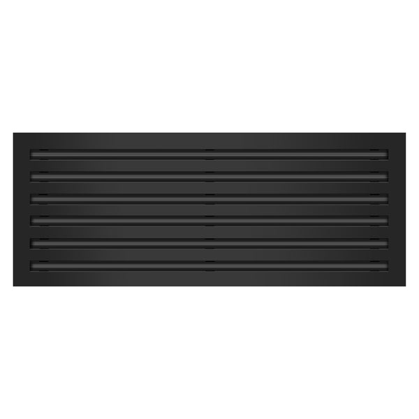 Front of 30x12 Modern Air Vent Cover Black - 30x12 Standard Linear Slot Diffuser Black - Texas Buildmart