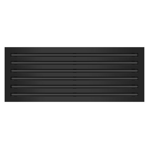 Front of 30x12 Modern Air Vent Cover Black - 30x12 Standard Linear Slot Diffuser Black - Texas Buildmart