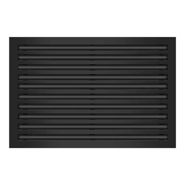 Front of 30x20 Modern Air Vent Cover Black - 30x20 Standard Linear Slot Diffuser Black - Texas Buildmart