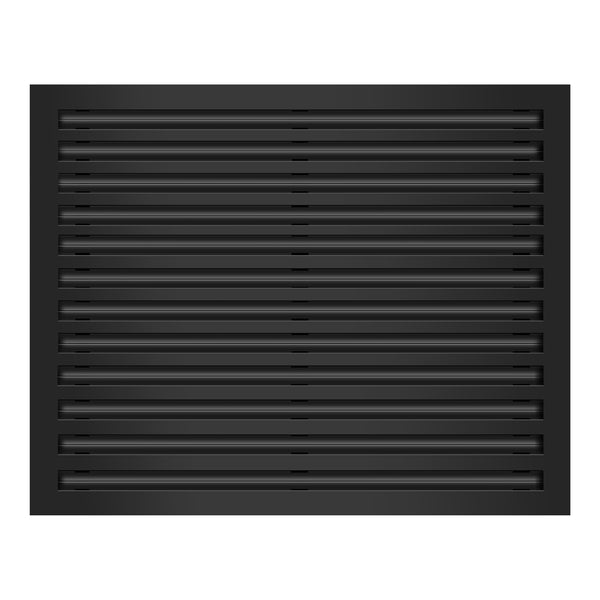 Front of 30x24 Modern Air Vent Cover Black - 30x24 Standard Linear Slot Diffuser Black - Texas Buildmart