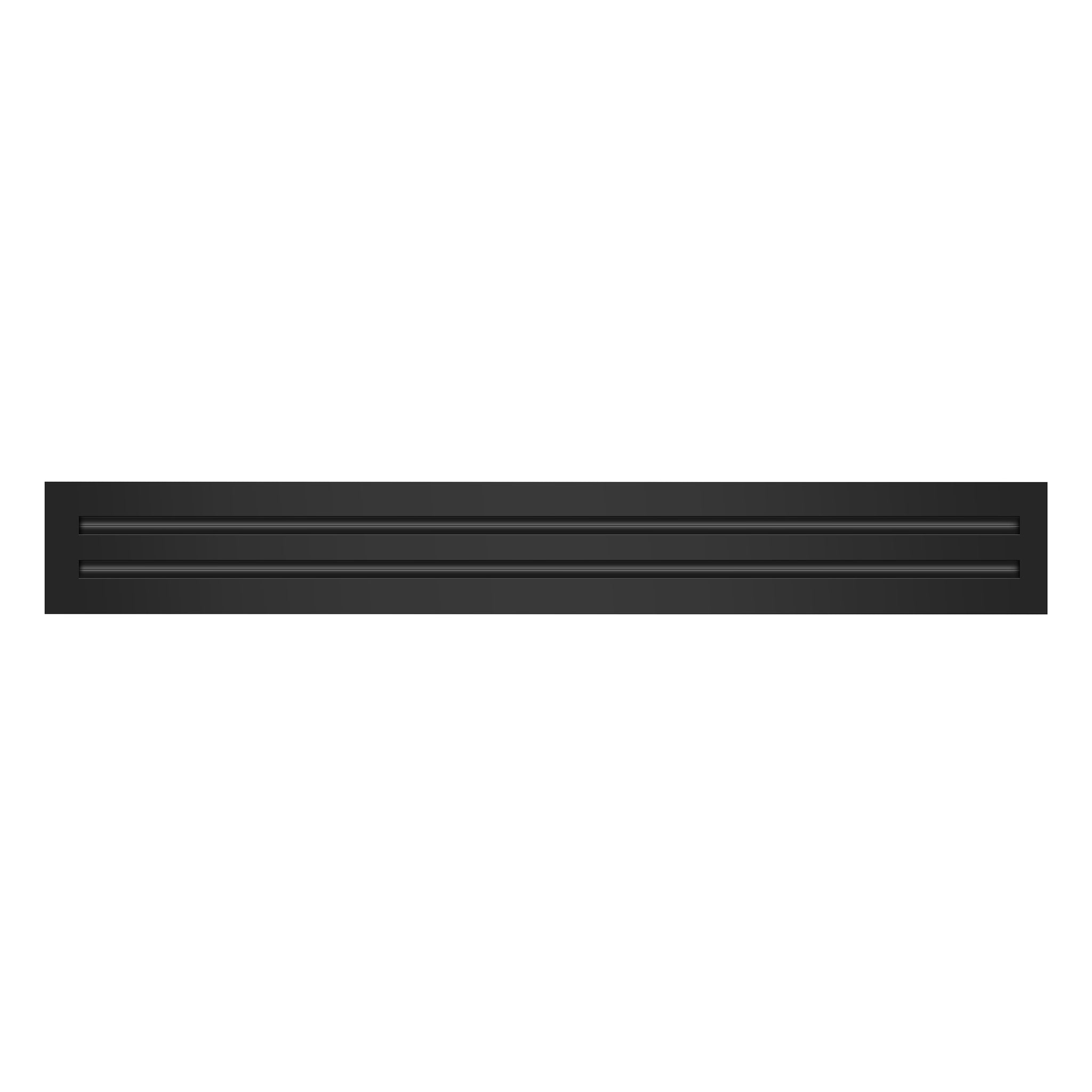 Front of 30x4 Modern Air Vent Cover Black - 30x4 Standard Linear Slot Diffuser Black - Texas Buildmart