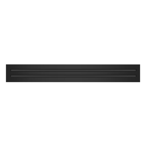Front of 30x4 Modern Air Vent Cover Black - 30x4 Standard Linear Slot Diffuser Black - Texas Buildmart