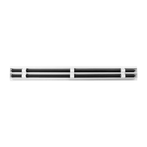 Back of 36 Inch 2 Slot Linear Air Vent Cover White - 36 Inch 2 Slot Linear Diffuser White - Texas Buildmart