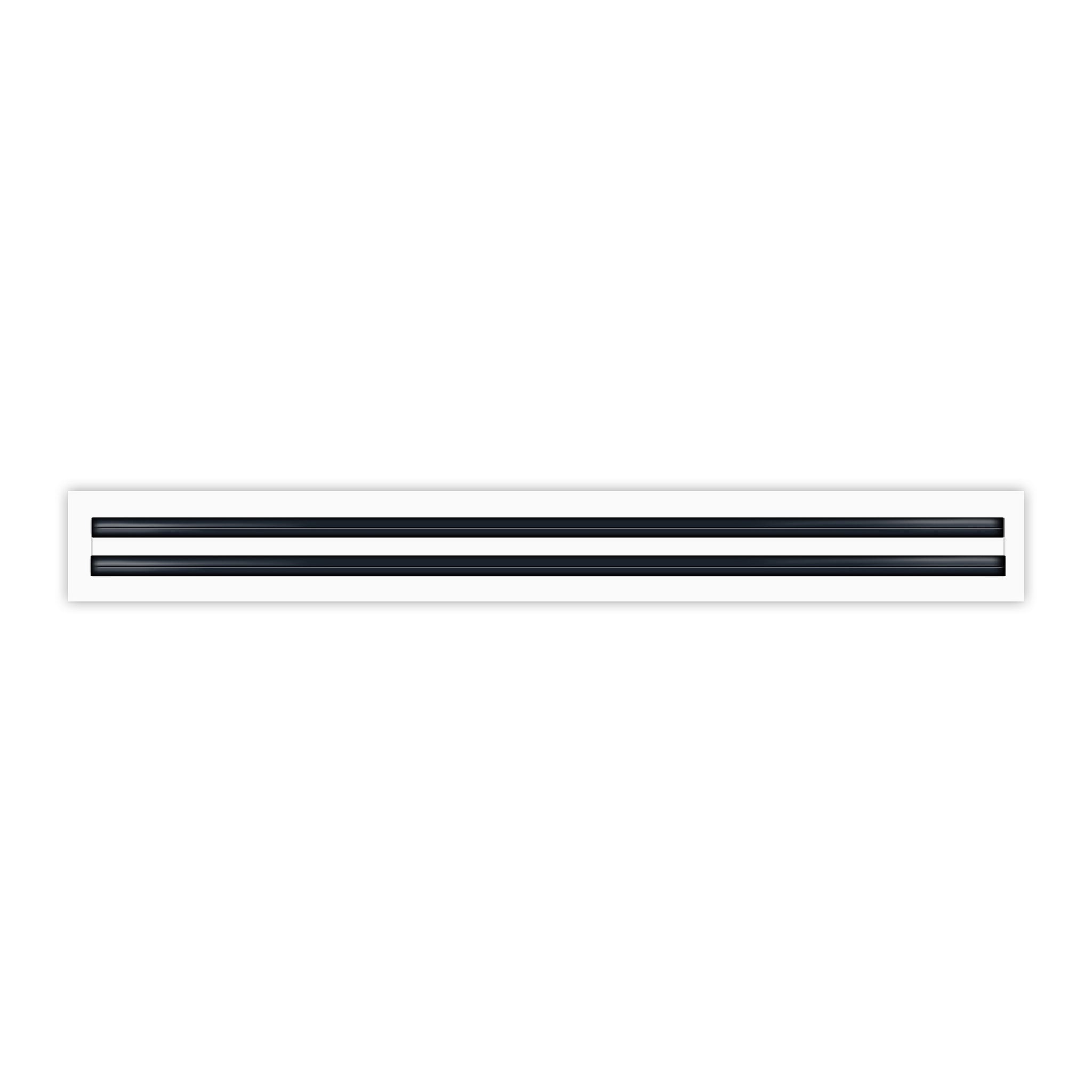 Front of 36 Inch 2 Slot Linear Air Vent Cover White - 36 Inch 2 Slot Linear Diffuser White - Texas Buildmart