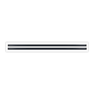 Front of 36 Inch 2 Slot Linear Air Vent Cover White - 36 Inch 2 Slot Linear Diffuser White - Texas Buildmart