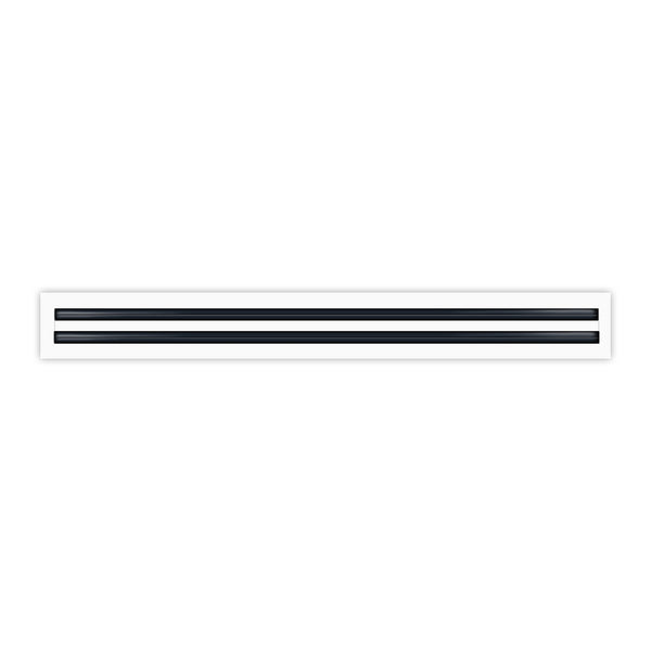 Front of 36 Inch 2 Slot Linear Air Vent Cover White - 36 Inch 2 Slot Linear Diffuser White - Texas Buildmart