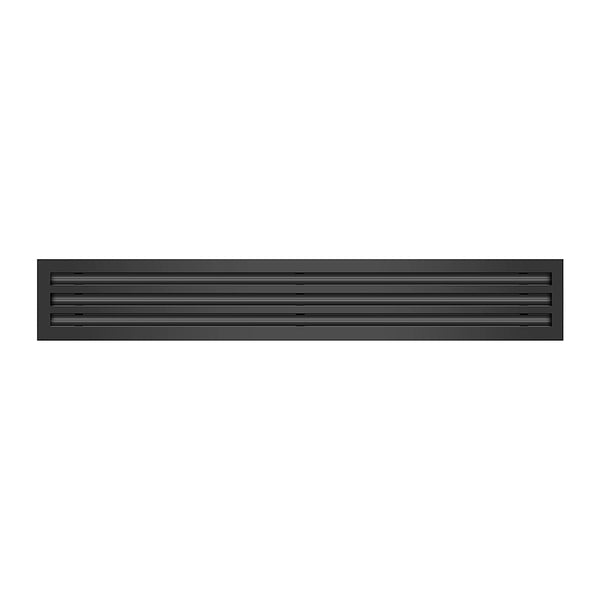 Front of 36 Inch 3 Slot Linear Air Vent Cover Black - 36 Inch 3 Slot Linear Diffuser Black - Texas Buildmart