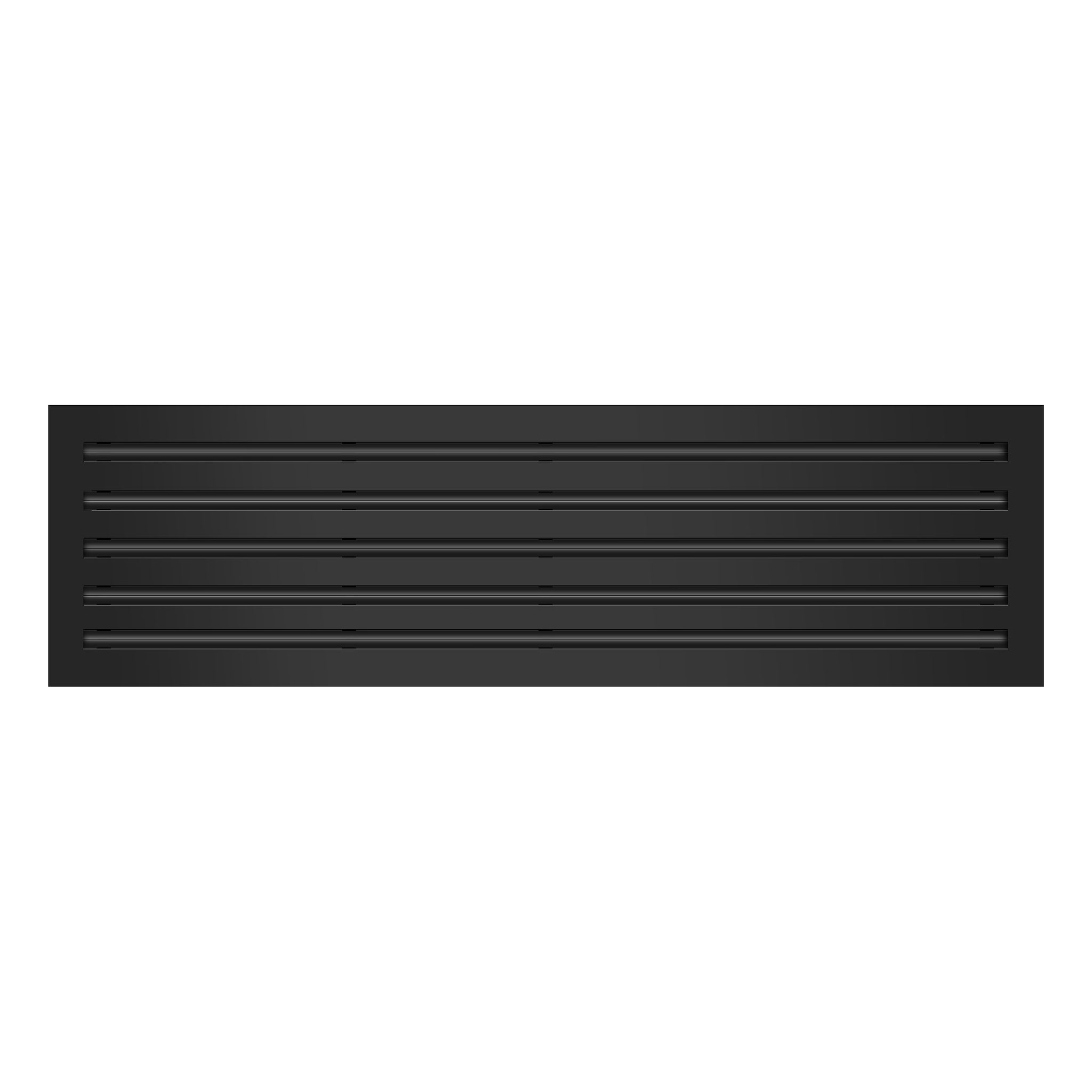 Front of 36x10 Modern Air Vent Cover Black - 36x10 Standard Linear Slot Diffuser Black - Texas Buildmart