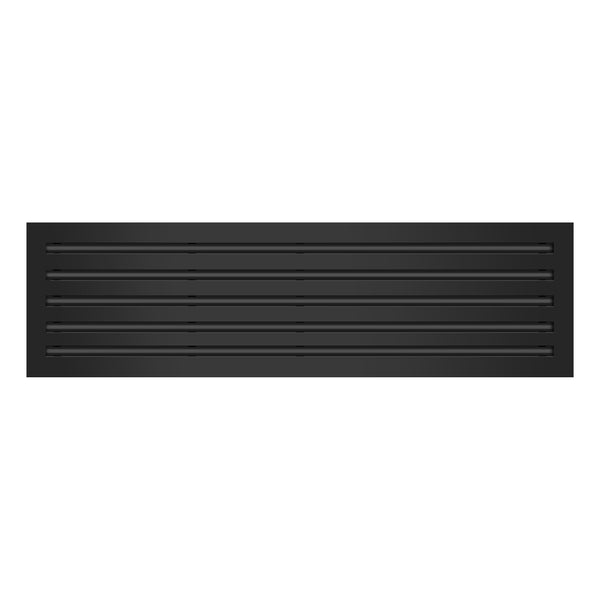 Front of 36x10 Modern Air Vent Cover Black - 36x10 Standard Linear Slot Diffuser Black - Texas Buildmart