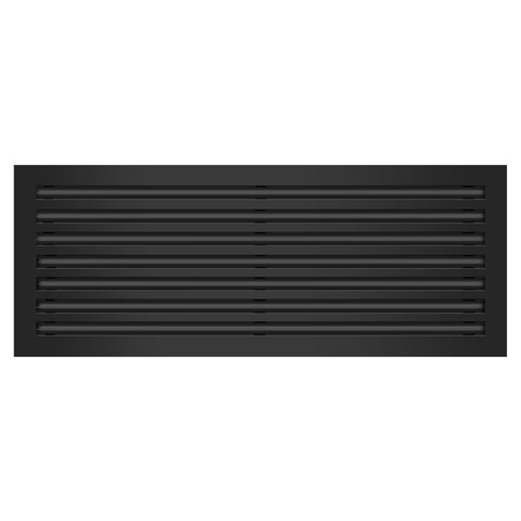 Front of 36x14 Modern Air Vent Cover Black - 36x14 Standard Linear Slot Diffuser Black - Texas Buildmart