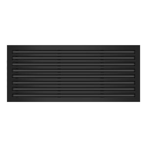 Front of 36x16 Modern Air Vent Cover Black - 36x16 Standard Linear Slot Diffuser Black - Texas Buildmart