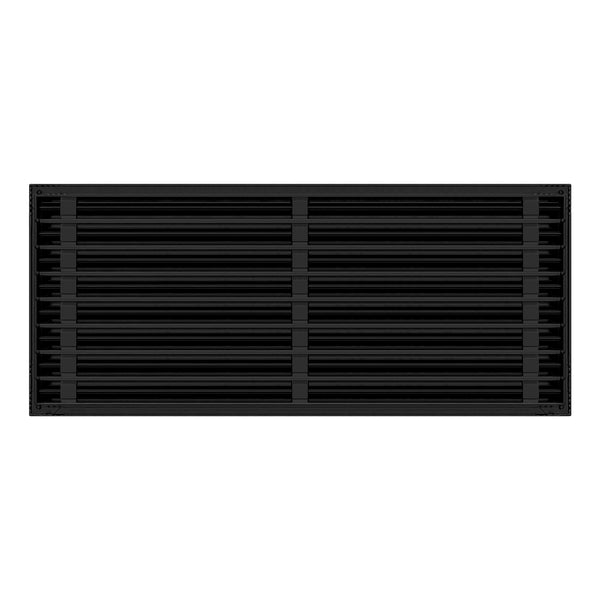 Back of 36x16 Modern Air Vent Cover Black - 36x16 Standard Linear Slot Diffuser Black - Texas Buildmart
