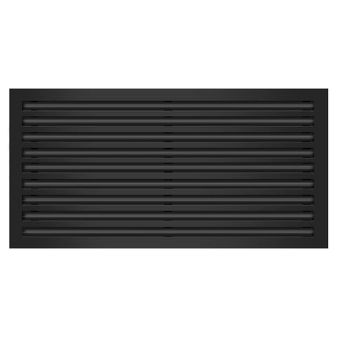Front of 36x18 Modern Air Vent Cover Black - 36x18 Standard Linear Slot Diffuser Black - Texas Buildmart