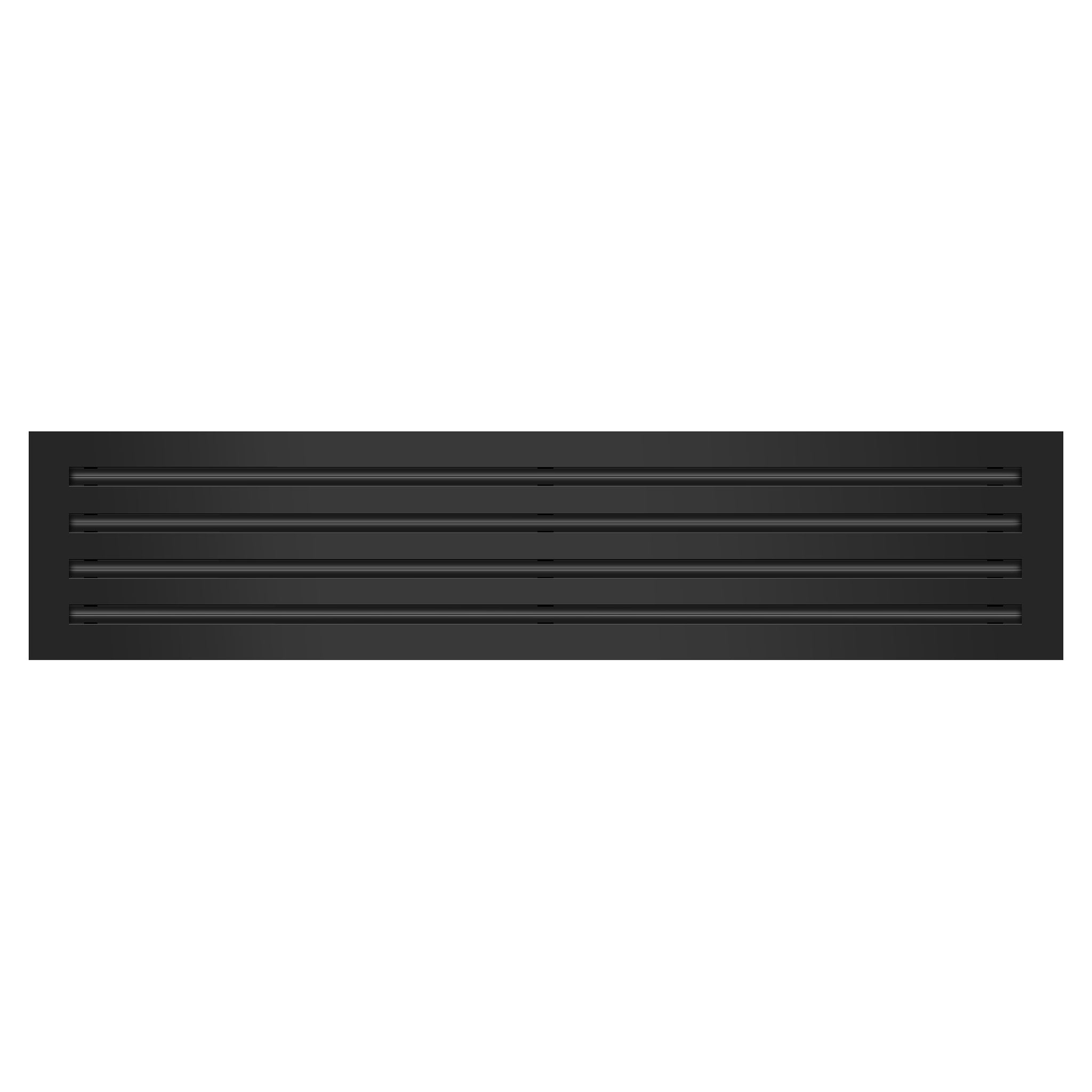 Front of 36x8 Modern Air Vent Cover Black - 36x8 Standard Linear Slot Diffuser Black - Texas Buildmart