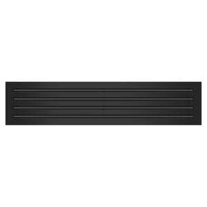 Front of 36x8 Modern Air Vent Cover Black - 36x8 Standard Linear Slot Diffuser Black - Texas Buildmart