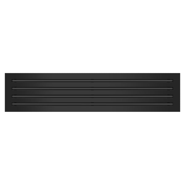 Front of 36x8 Modern Air Vent Cover Black - 36x8 Standard Linear Slot Diffuser Black - Texas Buildmart