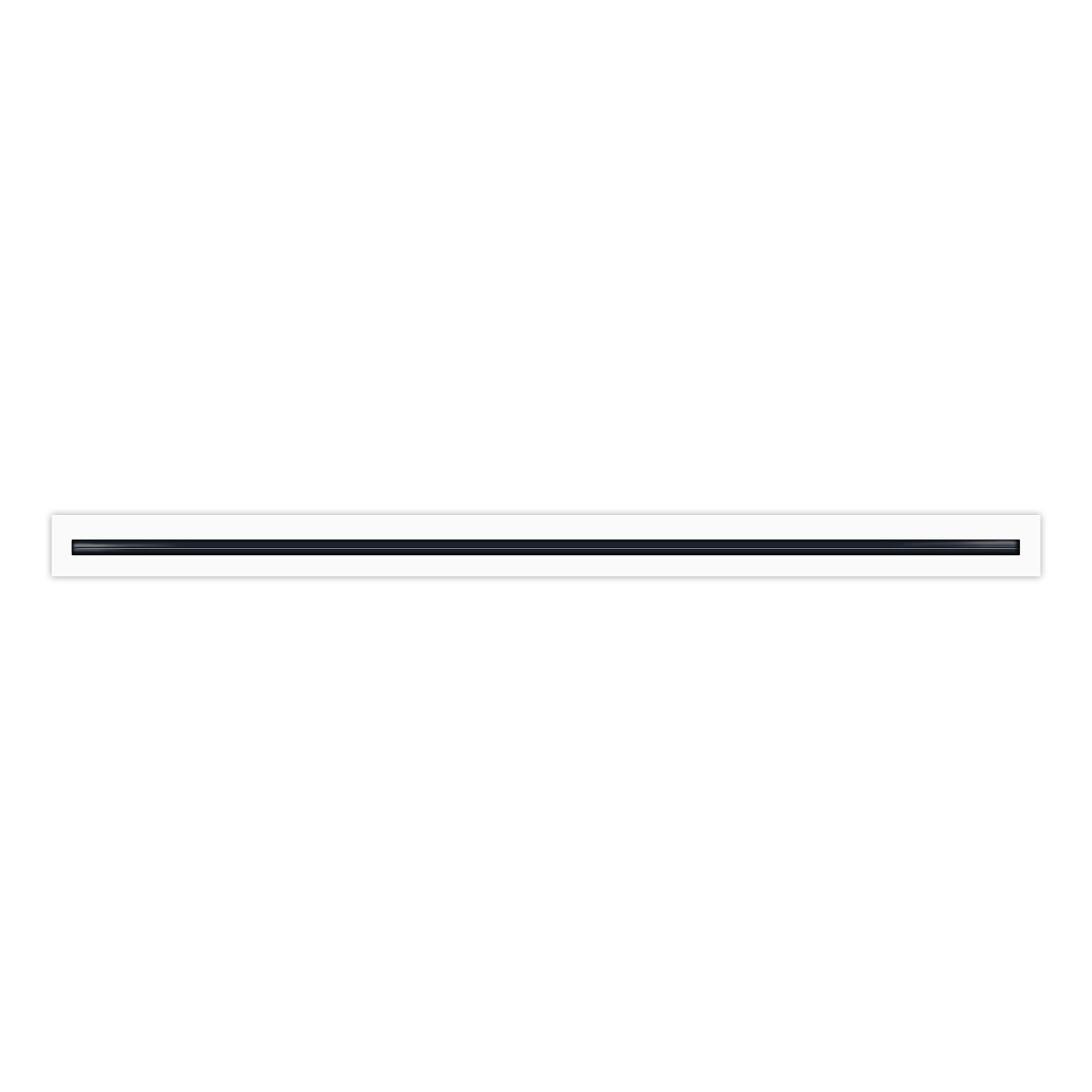 Front of 48 Inch 1 Slot Linear Air Vent Cover White - 48 Inch 1 Slot Linear Diffuser White - Texas Buildmart