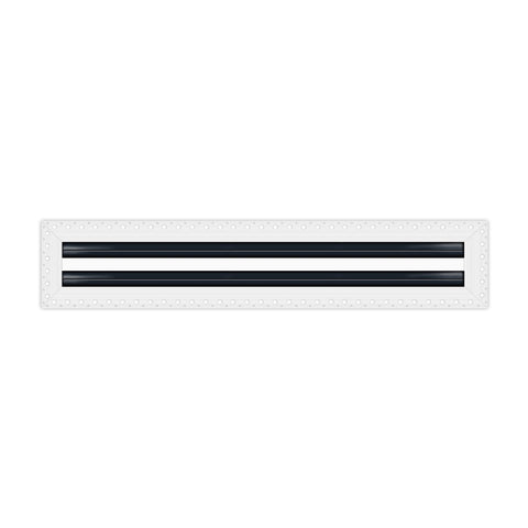 BUILDMART - 48" MUD-IN Linear Slot Diffuser - 2 Slot - Air Vent Cover - Drywall Mud In White Air Vent - Mud Linear Slot Diffuser - Register Grille for Ceiling and Walls - Texas Buildmart