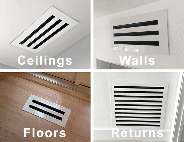 Lifestyle 3 of 60 Inch 1 Slot Linear Air Vent Cover Black - 60 Inch 1 Slot Linear Diffuser Black - Texas Buildmart