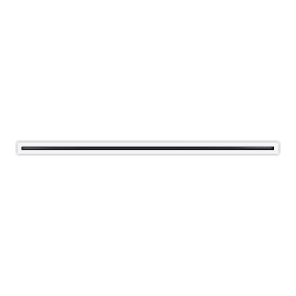 Front of 60 Inch 1 Slot Linear Air Vent Cover White - 60 Inch 1 Slot Linear Diffuser White - Texas Buildmart