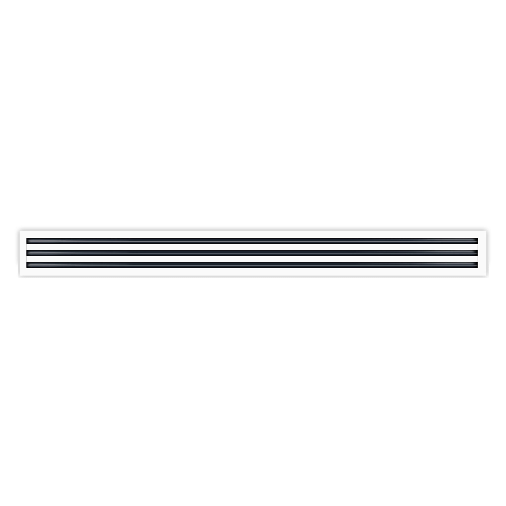 Front of 60 Inch 3 Slot Linear Air Vent Cover White - 60 Inch 3 Slot Linear Diffuser White - Texas Buildmart