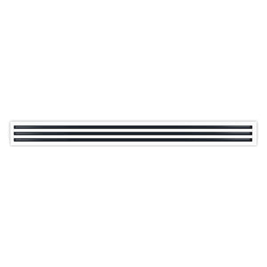 Front of 60 Inch 3 Slot Linear Air Vent Cover White - 60 Inch 3 Slot Linear Diffuser White - Texas Buildmart