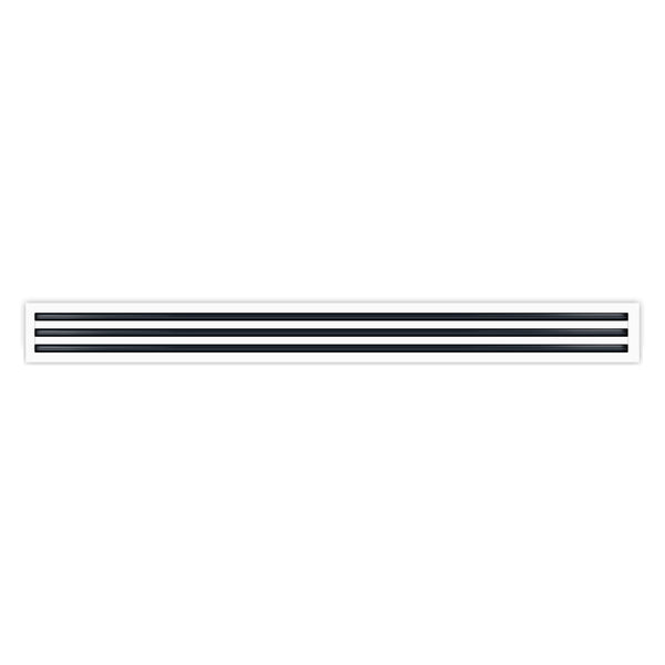 Front of 60 Inch 3 Slot Linear Air Vent Cover White - 60 Inch 3 Slot Linear Diffuser White - Texas Buildmart