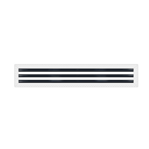 BUILDMART - 60" MUD-IN Linear Slot Diffuser - 3 Slot - Air Vent Cover - Drywall Mud In White Air Vent - Mud Linear Slot Diffuser - Register Grille for Ceiling and Walls - Texas Buildmart