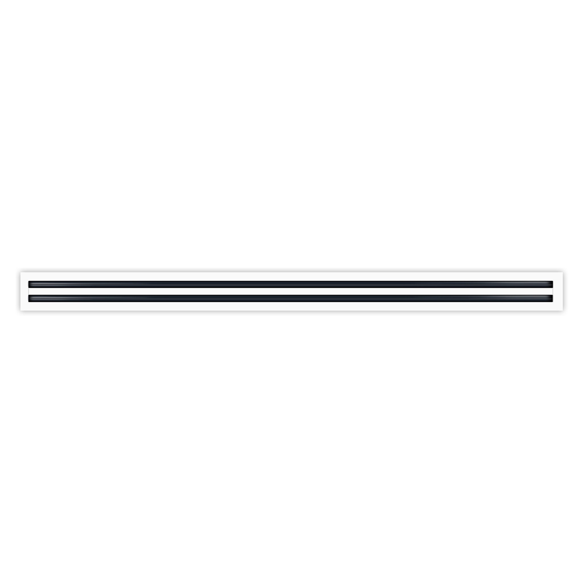 Front of 72 Inch 2 Slot Linear Air Vent Cover White - 72 Inch 2 Slot Linear Diffuser White - Texas Buildmart