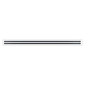 Front of 72 Inch 2 Slot Linear Air Vent Cover White - 72 Inch 2 Slot Linear Diffuser White - Texas Buildmart