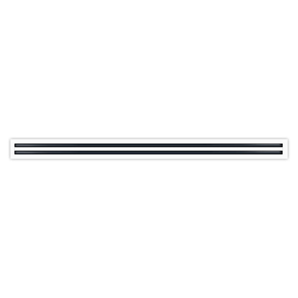 Front of 72 Inch 2 Slot Linear Air Vent Cover White - 72 Inch 2 Slot Linear Diffuser White - Texas Buildmart