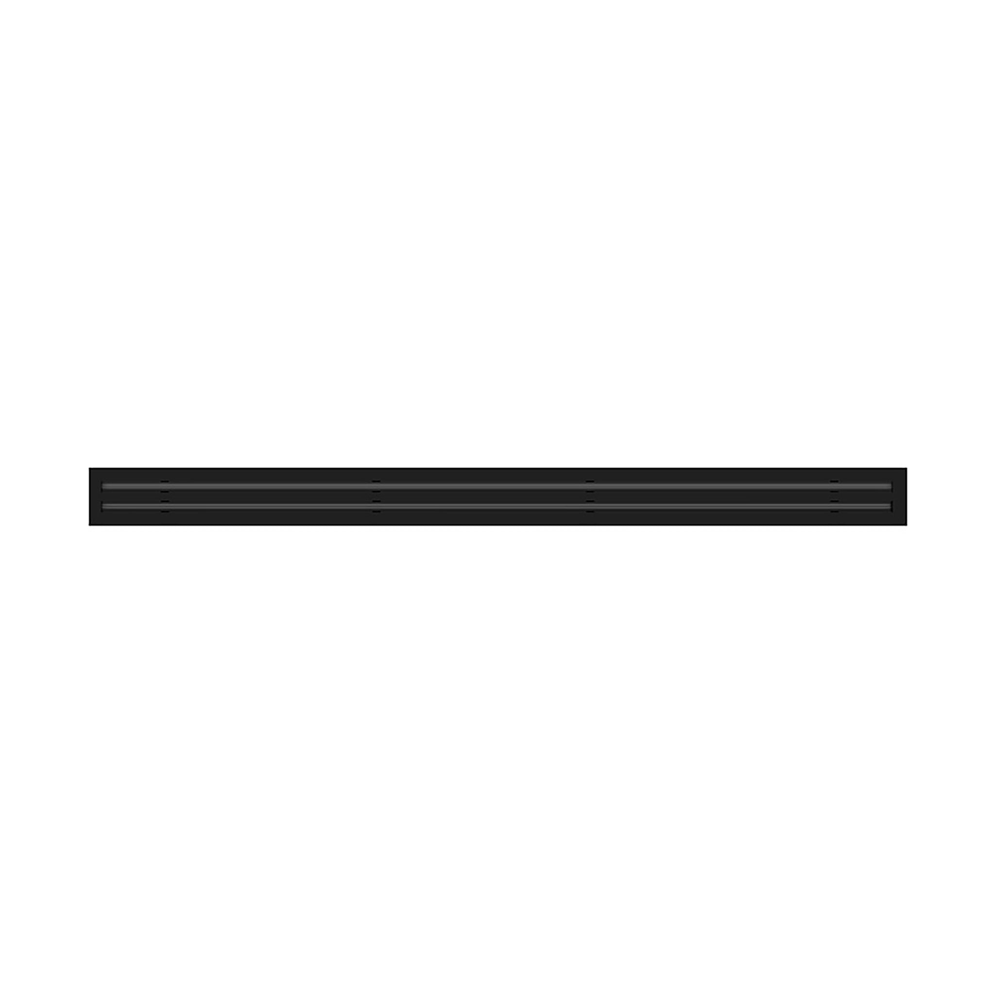 Front of 72 Inch 2 Slot Linear Air Vent Cover Black - 72 Inch 2 Slot Linear Diffuser Black - Texas Buildmart