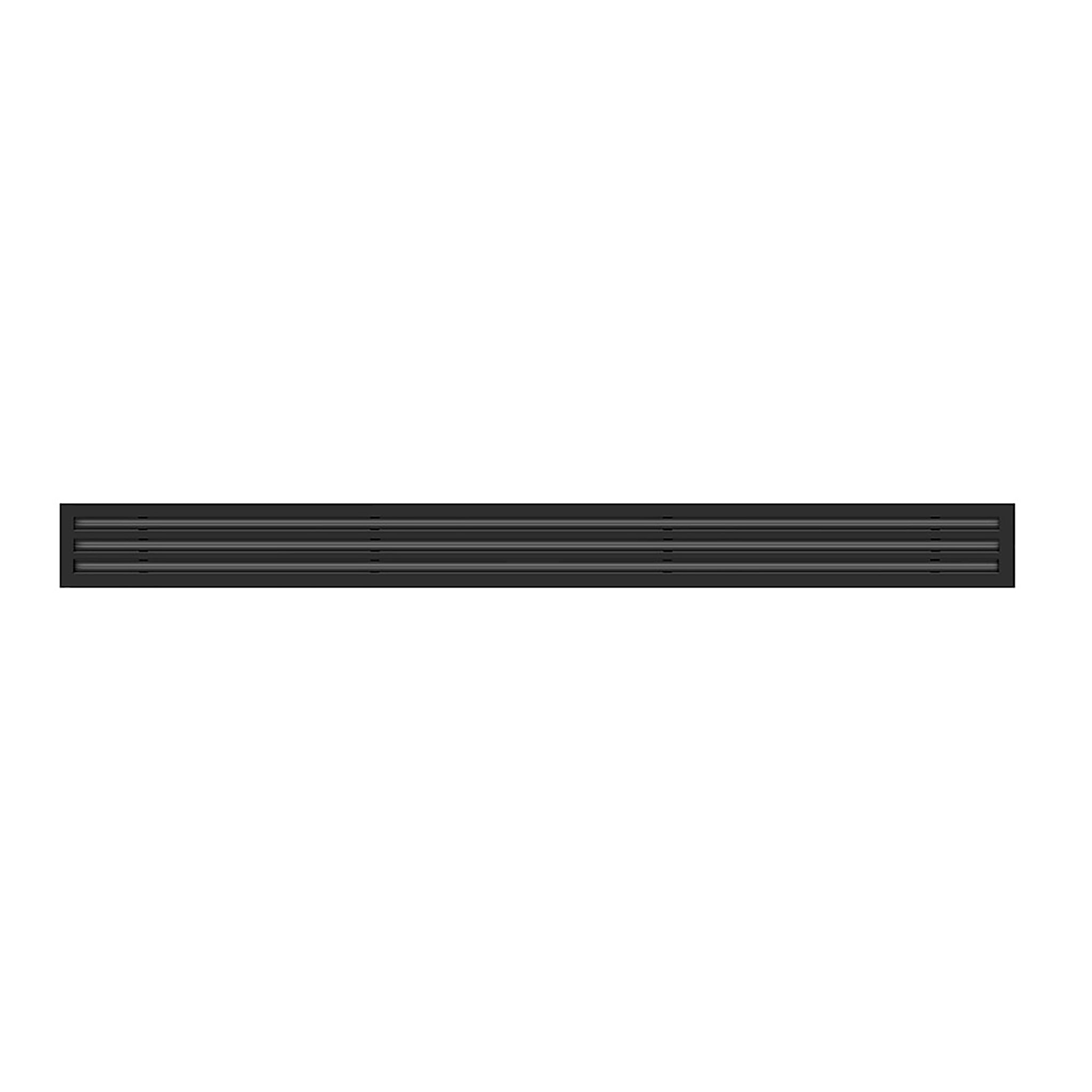 Front of 72 Inch 3 Slot Linear Air Vent Cover Black - 72 Inch 3 Slot Linear Diffuser Black - Texas Buildmart