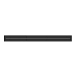 Front of 72 Inch 3 Slot Linear Air Vent Cover Black - 72 Inch 3 Slot Linear Diffuser Black - Texas Buildmart