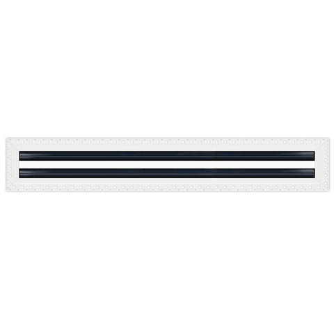 BUILDMART - 72" MUD-IN Linear Slot Diffuser - 2 Slot - Air Vent Cover - Drywall Mud In White Air Vent - Mud Linear Slot Diffuser - Register Grille for Ceiling and Walls - Texas Buildmart
