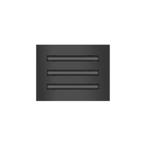 Front of 8x6 Modern Air Vent Cover Black - 8x6 Standard Linear Slot Diffuser Black - Texas Buildmart